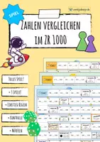 Vorschau - Arbeitsblätter - Zahlen vergleichen im Zahlenraum 1000 - Spielesammlung (4 Spiele + 1 AB) - Seite 1