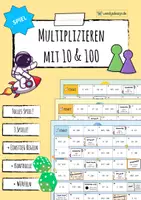 Vorschau - Arbeitsblätter - Multiplikation mit 10 & 100 - Spiel (Spacerun) - Deckblatt