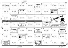Vorschau - Arbeitsblätter - Multiplikation mit 10 & 100 - Spiel (Spacerun) - Seite 3