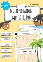 Vorschau - Arbeitsblätter - Multiplikation mit 10 & 100 - Spielesammlung (4 Spiele) - Seite 1