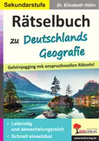 Vorschau - Arbeitsblätter - Rätselbuch Deutschlands Geografie – Gehirnjogging mit anspruchsvollen Rätseln | Bundesländer, Städte, Gebirge, Flüsse, Sehenswürdigkeiten | Erdkunde Sekundarstufe I Klasse 5-10 Lösungen - Deckblatt