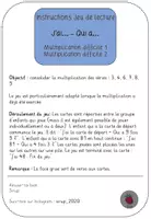 Aperçu - Jeux - Jai... - Qui a... Jeu de lecture - Multiplication - Page 1