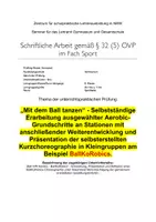 Vorschau - Stundenentwürfe - UPP Unterrichtsentwurf BallKoRobics Aerobic mit Bällen Tanzen - Seite 1