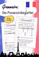 Vorschau - Arbeitsblätter - Grammaire - Les déterminants possessifs / Die Possessivbegleiter - Deckblatt