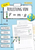 Vorschau - Arbeitsblätter - Versuch - Bestimmung der GEWICHTSKRAFT (F=m*a) - Deckblatt