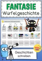 Vorschau - Arbeitsblätter - Würfelgeschichte / Kreatives Schreiben / Geschichten Schreiben / Deutsch - Deckblatt