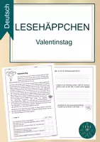 Vorschau - Arbeitsblätter - Lesehäppchen "Valentinstag" (mit Lösung) - Deckblatt