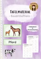 Vorschau - Arbeitsblätter - Bauernhoftiere: Wort- und Bildkarten (inklusive Wortschatzübung) - Deckblatt