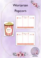 Vorschau - Arbeitsblätter - Wortarten-Popcorn (Lernwörter Station) - Deckblatt