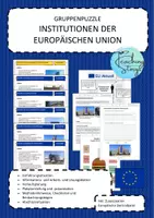 Vorschau - Stundenentwürfe - Gruppenpuzzle Organe der Europäischen Union (inkl. Lösungen) - Deckblatt