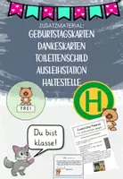 Vorschau - Arbeitsblätter - // ZUSATZMATERIAL // TOILETTENSCHILD // GEBURTSTAGSKARTEN // DANKESKARTEN // HALTESTELLE // MATERIAL // BÄRENKLASSE - Deckblatt