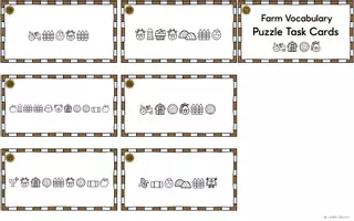 Vorschau - Arbeitsblätter - Farm Vocabulary - Puzzle Task Cards - Seite 3