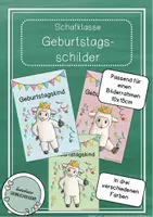 Vorschau - Bildkarten - Schafklasse - Geburtstagsschilder / Geburtstagsaufsteller - Deckblatt