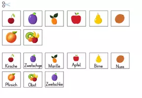Vorschau - Arbeitsblätter - Klettaufgaben: Obst - Artikel, Silben, Ein- & Mehrzahl - Seite 3