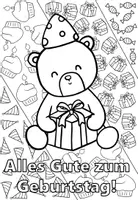 Vorschau - Mal- und Bastelvorlagen - 20 Ausmalbilder zum Geburtstag (Bären) - Seite 2