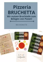 Vorschau - Aufgabenkarten - Brüche - Pizzeria BRUCHetta - Pizzen belegen - Deckblatt