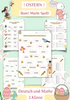 Vorschau - Arbeitsblätter - Mein OSTERHEFTCHEN 2.Klasse Deutsch und Mathe - Ostern und Osterferien - Deckblatt
