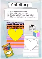 Vorschau - Mal- und Bastelvorlagen - Würfel - Farben und Muster - Seite 3