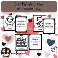 Vista previa - Juegos / Gamificación - SAINT VALENTINE'S DAY - Matching Cards (B&W) - Portada