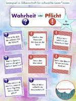 Vorschau - Spiele - Wahrheit oder Pflicht? – Lesespiel für schwache Leser*innen - Deckblatt