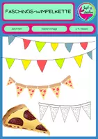 Vorschau - Mal- und Bastelvorlagen - Faschings/Karneval-Wimpelketten - selbst gestaltbar! - Deckblatt