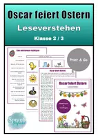 Vorschau - Arbeitsblätter - Leseverstehen Ostern: Oscar feiert Ostern Kl. 2/3 - Deckblatt