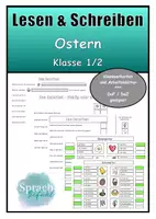 Vorschau - Arbeitsblätter - Materialpaket Ostern / Osterwörter Lesen und Schreiben Kl. 1/2 & DaF / DaZ - Deckblatt