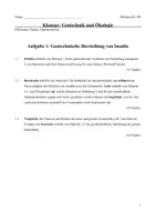 Vorschau - Klassenarbeiten - Klausur + Erwartungshorizont: Gentechnische Herstellung von Insulin - Deckblatt