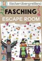 Vorschau - Arbeitsblätter - Escape Room Fasching Karneval | Escape Game Grundschule Klasse 2-4 - Deckblatt