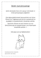 Vorschau - Mal- und Bastelvorlagen - Klassentier Katze Nicky / Katzenklasse - Ausmalbilder - Seite 1