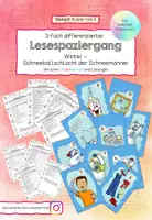 Vorschau - Arbeitsblätter - Lesespaziergang Winter - Schneeballschlacht der Schneemänner (3-fach differenziert) - Deckblatt