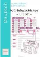 Vorschau - Arbeitsblätter - Würfelgeschichte - Liebe / Valentinstag - Deckblatt