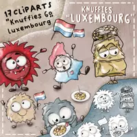 Vorschau - Mal- und Bastelvorlagen - Knuffies „Luxemburg“ Cliparts Set - Seite 1