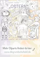 Vorschau - Stundenentwürfe - Cliparts Ostern FARBLOS Clipart Set - Deckblatt