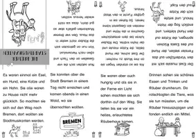 Vorschau - Arbeitsblätter - Märchen-Leporello – DIE BREMER STADTMUSIKANTEN zum Selbstlesen (differenziert, Klasse 1–2) - Seite 2