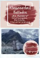Vorschau - Test - Klassenarbeit mit EHZ - Balladen - "Nis Randers" (v. Otto Ernst) - Inhaltsangabe, Merkmale von Balladen, Charakterisierung - Klasse 7/8 - Deckblatt