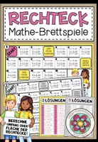Vorschau - Stationenlernen - RECHTECK (Umfang und Fläche) – 2 Mathe-Brettspiele - Deckblatt