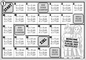 Vorschau - Stationenlernen - RECHTECK (Umfang und Fläche) – 2 Mathe-Brettspiele - Seite 2