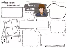 Vorschau - Arbeitsblätter - Beeindruckende Persönlichkeiten - Künstler Steckbrief - Franz Marc - Expressionismus - Mitbegründer „Der Blaue Reiter“ - Seite 2