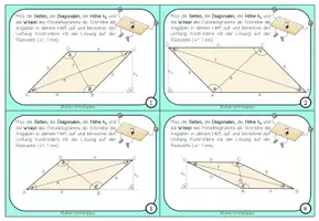 Vorschau - Aufgabenkarten - PARALLELOGRAMM (Umfang) - 24 Aufgabenkärtchen - Seite 2