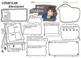 Vorschau - Arbeitsblätter - Beeindruckende Persönlichkeiten - Künstler Steckbrief - Marc CHAGALL - Expressionismus - Moderne - Seite 3