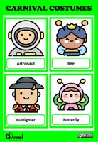 Vista previa - Juegos / Gamificación - Carnival Costumes - 40 Colour Flashcards - página 1