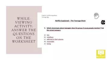 Vorschau - Arbeitsblätter - Englisch Einführungsphase - Teenage life/growing up- The teenage brain Netflix explained - Seite 2