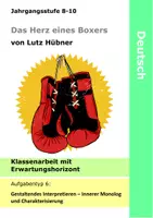 Vorschau - Klassenarbeiten - Das Herz eines Boxers - Szene 4 - Klassenarbeit mit EHZ - Innerer Monolog - Deckblatt