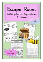 Vorschau - Arbeitsblätter - Escape Room Frühling : Frühlingshaftes Kopfrechnen für die 1. Klasse - Deckblatt