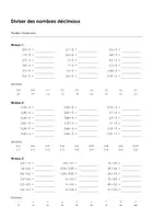 Aperçu - Feuilles d'exercices - Diviser des nombres décimaux - feuille - Page 3