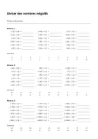 Aperçu - Feuilles d'exercices - Diviser des nombres négatifs - feuille - Page de couverture