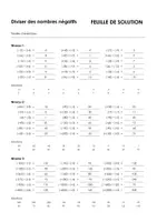 Aperçu - Feuilles d'exercices - Diviser des nombres négatifs - feuille - Page 1