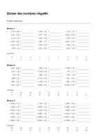 Aperçu - Feuilles d'exercices - Diviser des nombres négatifs - feuille - Page 3