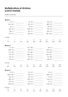 Aperçu - Feuilles d'exercices - Multiplications et divisions (calcul mental) - feuille - Page 3